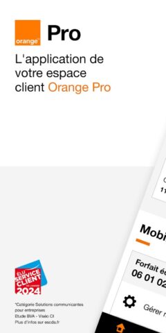 Android 用 Orange Pro, espace client pro