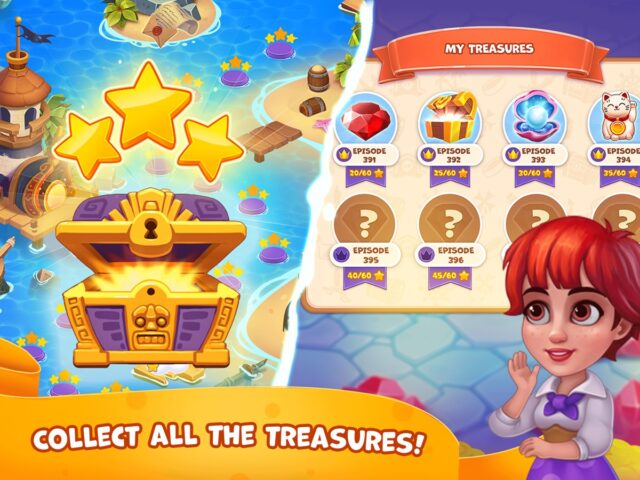 iOS용 Pirate Treasures –  3 매치 게임 퍼즐