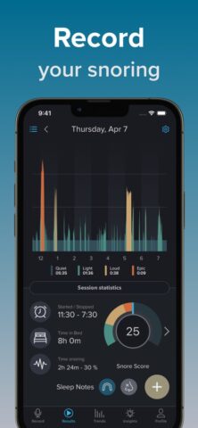 iOS 版 SnoreLab : 記錄您的鼾聲