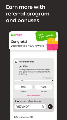 WeFast: Delivery Partner App لنظام Android