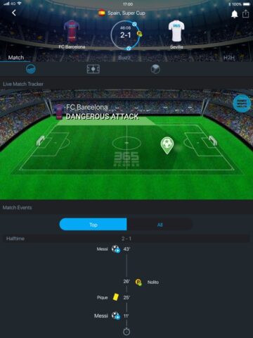 iOS 版 365Scores: 实时比分和体育新闻