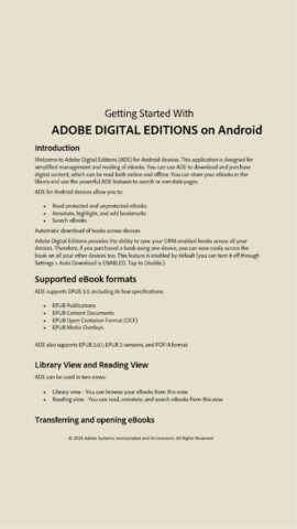 Adobe Digital Editions for Android