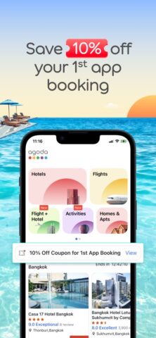 iOS 用 アゴダ®で旅行を計画、予約はお手頃価格で。