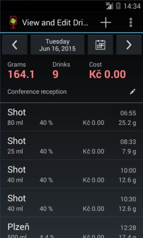 AlcoDroid Alcohol Tracker for Android