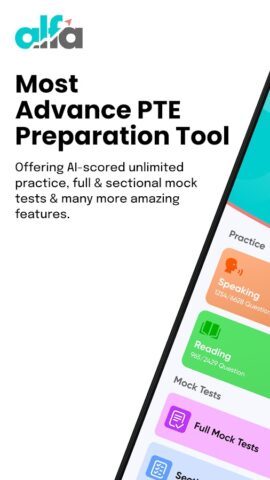 AlfaPTE – PTE Practice App para Android