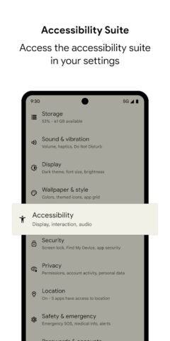 Outils d’accessibilité Android pour Android
