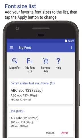 Big Font (dimensione del font) per Android