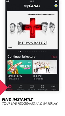 Android 版 myCANAL, TV en live et replay