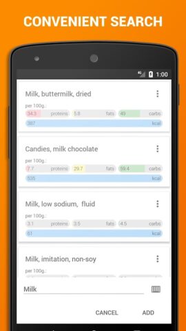 Калькулятор калорий XbodyBuild для Android