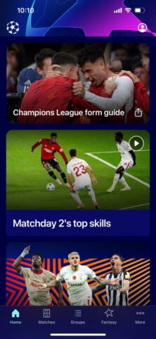 Champions League Official สำหรับ iOS