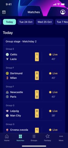 Champions League Official สำหรับ iOS
