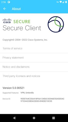Cisco Secure Client-AnyConnect для Android — скриншот 4