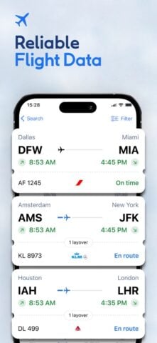 تعقب الرحلات – رادار مباشر لنظام iOS
