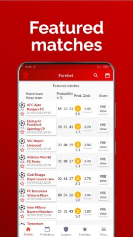 Футбольные прогнозы Forebet для Android