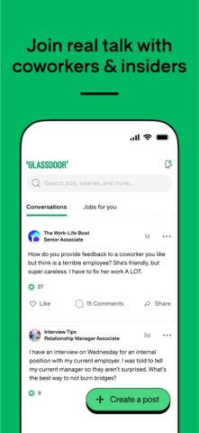 Glassdoor | Jobs & Community สำหรับ iOS