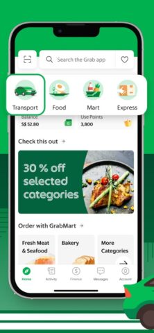 iOS용 Grab: 택시 및 음식 배달
