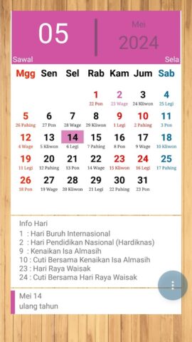 Android 用 Kalender Jawa