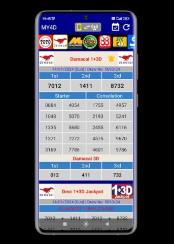 LIVE 4D Result para Android