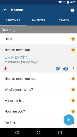 Impara il coreano – Frasario per Android