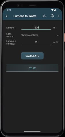 Calcoli Illuminotecnici per Android