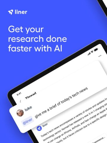 LINER: Espaço de Trabalho AI para iOS