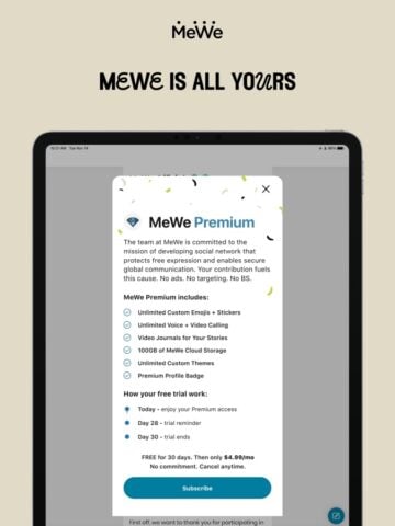 MeWe Network per iOS