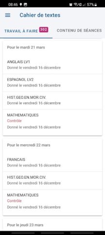 Mon EcoleDirecte для Android — скриншот 3