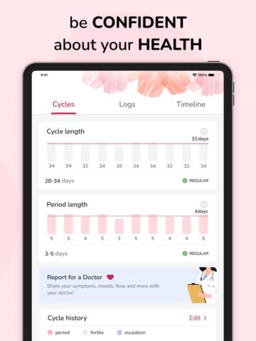 Женский календарь менструаций для iOS