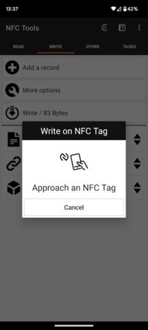 NFC Tools для Android — скриншот 4