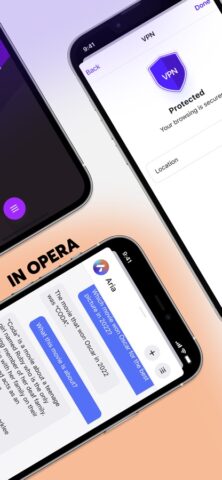 Navegador Opera e VPN Privada para iOS