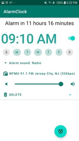 Android 用 ラジオ目覚まし時計