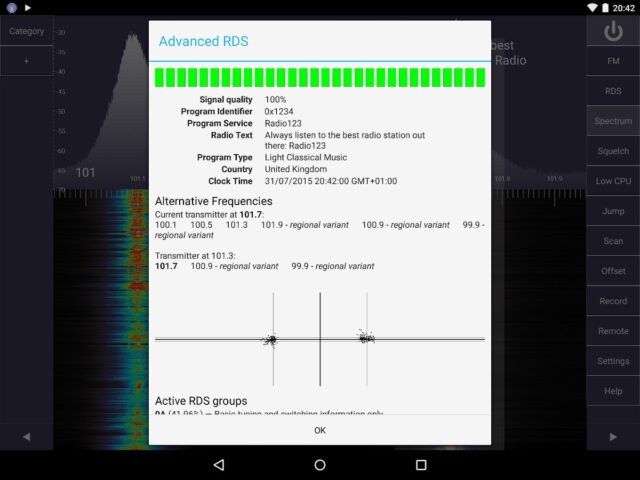 Android용 SDR Touch – Live radio via USB