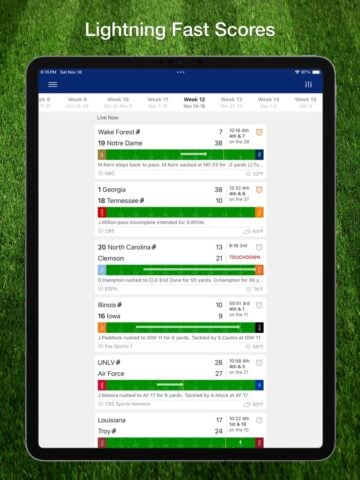 iOS 版 Scores App: College Football