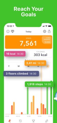 iOS용 Stepz 만보기 – 걸음수 & 칼로리 카운터