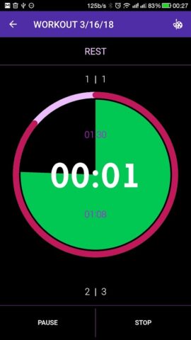 Tabata timer with music per Android