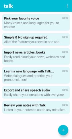Talk: Text to Voice لنظام Android