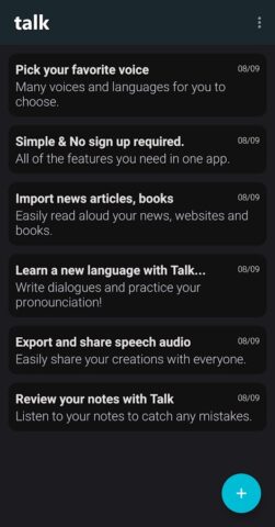 Talk – Text in Sprache für Android
