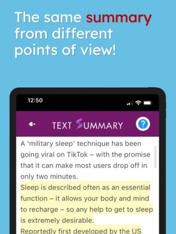 Text Summary – Riassunti TLDR per iOS