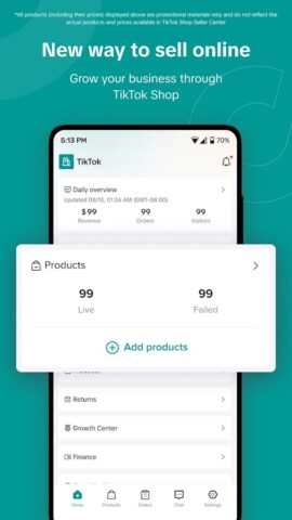 Android 版 TikTok Shop Seller Center