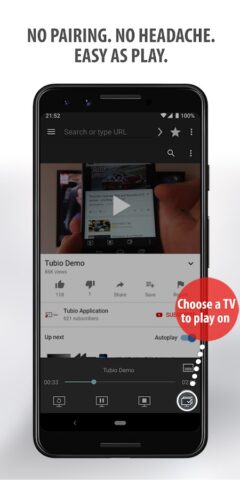 Tubio – Des vidéos web à la TV pour Android