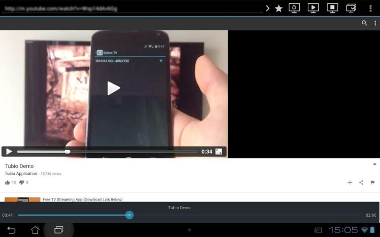 Tubio ส่งวิดีโอเว็บไปที่ทีวี สำหรับ Android