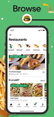 Uber Eats: Food Delivery لنظام iOS