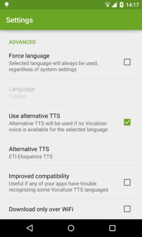 Android용 Vocalizer TTS 음성 (한국어)