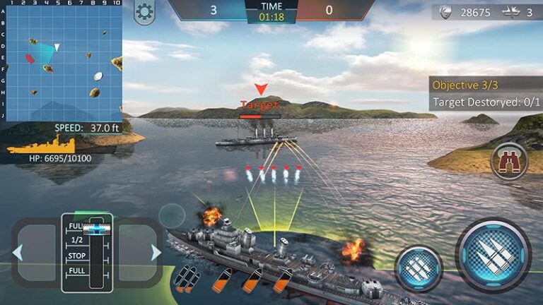 Атака военных кораблей 3D для Android
