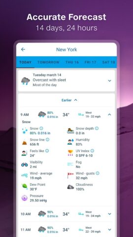 Погода 14 дней — Метеоред для Android