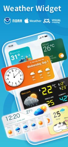 Thời tiết Widget và đồng hồ cho iOS