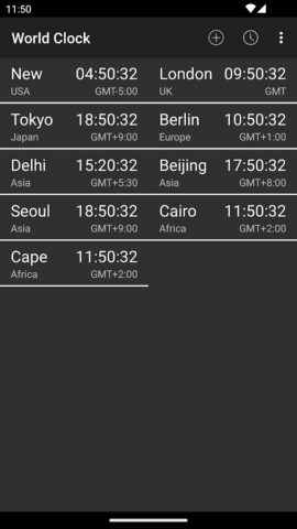 Мировое время & виджет для Android — скриншот 3