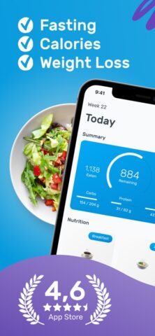 iOS 用 YAZIO (ヤジオ) カロリー計算、ダイエット 体重 記録