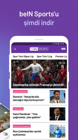 beIN SPORTS TR для Android — скриншот 3