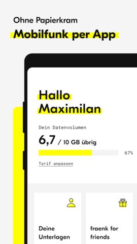 fraenk: Die Mobilfunk App для Android